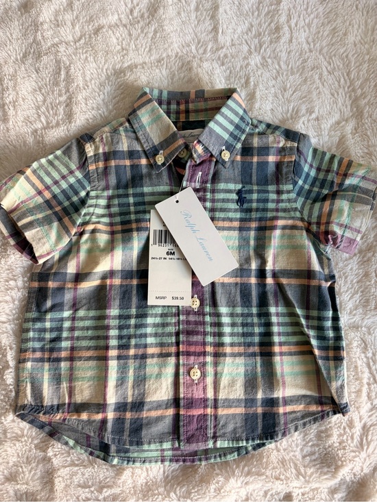 Ralph Lauren Other - Ralph Lauren Boys Plaid Button-Down Shirt - Multi Green Blue Purple